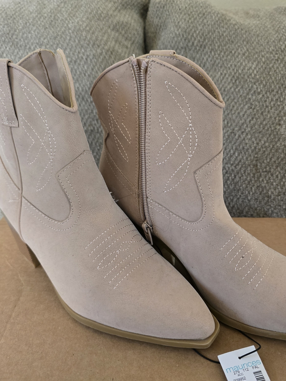 Maurices Light Blush Western Ankle Booties